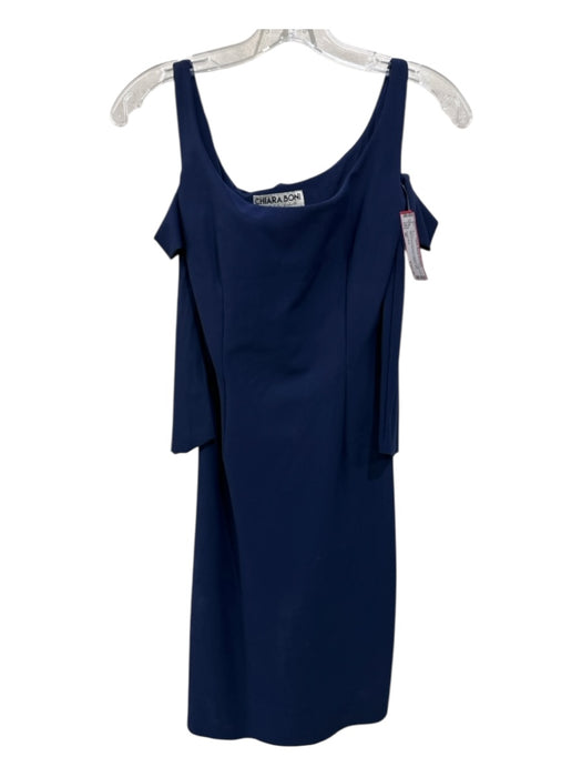Chiara Boni Size 40 Navy Blue Polyester & Elastane 3/4 Sleeve Stretch Mini Dress Navy Blue / 40