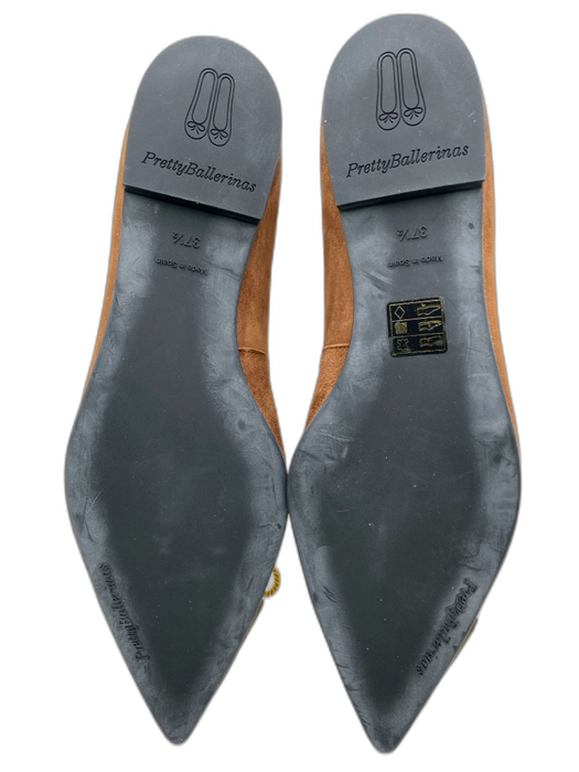 pretty ballerinas Shoe Size 37.5 Brown, Pink, Gold Suede Pointed Cap Toe Flats Brown, Pink, Gold / 37.5