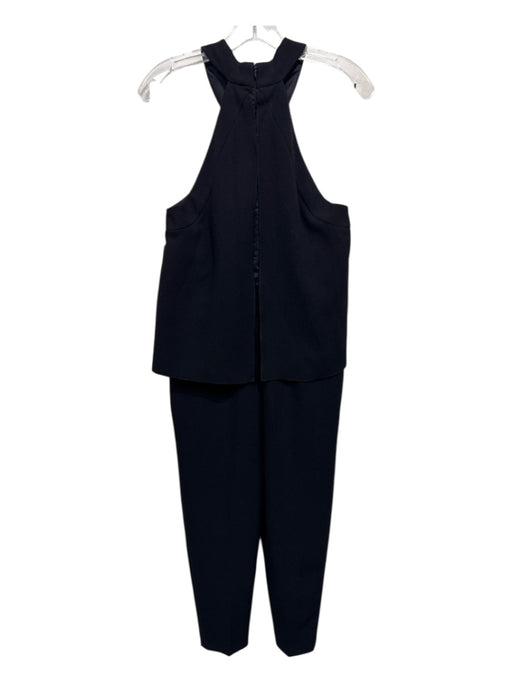 Trina Turk Size s / 4 Black Polyester Halter Ruffle Top Tapered Jumpsuit Black / s / 4