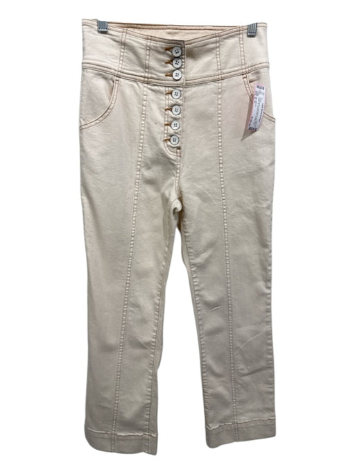 Ulla Johnson Size S / 6 Cream White Cotton Blend High Waist Button Up Pants Cream White / S / 6
