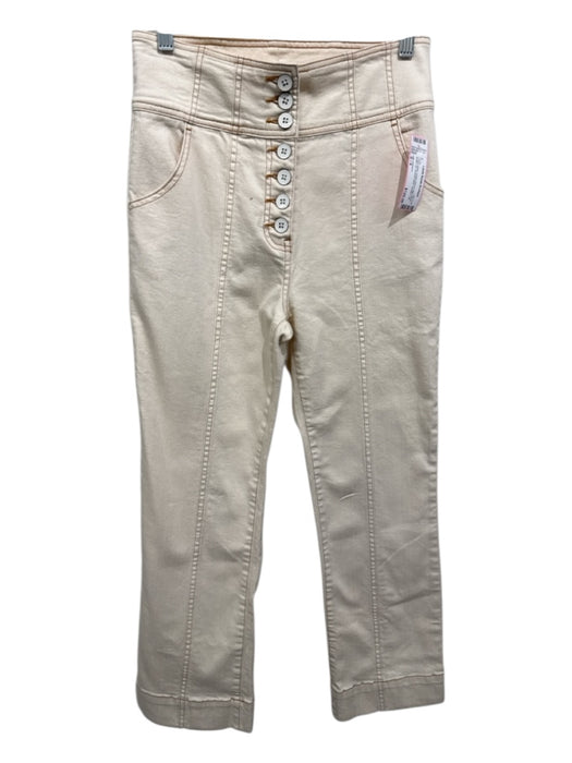 Ulla Johnson Size S / 6 Cream White Cotton Blend High Waist Button Up Pants Cream White / S / 6
