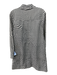 Ganni Size 36 White & Gray Cotton Houndstooth Half Button Long Sleeve Dress White & Gray / 36