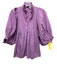 Never a Wallflower Size XS Purple Cotton Long puff sleeve Gathered Ruffles Top Purple / XS