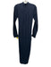 Ann Mashburn Size XS Navy Blue Linen Long Sleeve Button Front Waist Wrap Dress Navy Blue / XS