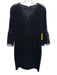 Elie Tahari Size 4 Black Triacetate & Polyester 3/4 Bell Sleeve V Neck Dress Black / 4