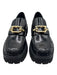 Ferragamo Shoe Size 9 Black Patent Leather Square Toe Gold detail Loafers Black / 9