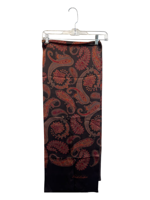 Brook's Brothers Brown & Orange Silk Rectangle Paisley scarf Brown & Orange