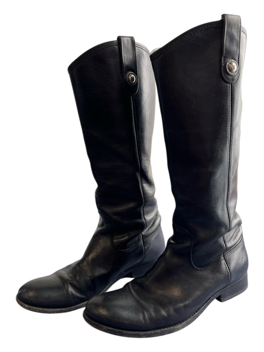 Frye Shoe Size 9.5 Black Leather Almond Toe Knee High Boots Black / 9.5