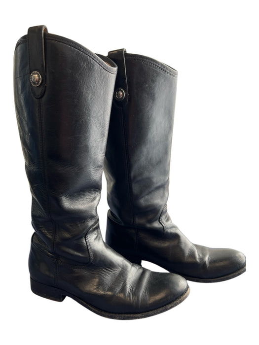 Frye Shoe Size 9.5 Black Leather Almond Toe Knee High Boots Black / 9.5
