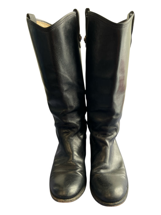 Frye Shoe Size 9.5 Black Leather Almond Toe Knee High Boots Black / 9.5