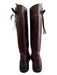 Frye Shoe Size 8.5 Brown Leather Side Zip Almond Toe Knee High Boots Brown / 8.5