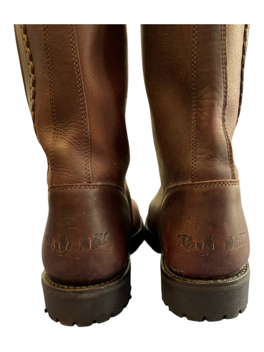 Frye Shoe Size 8.5 Brown Leather Side Zip Almond Toe Knee High Boots Brown / 8.5