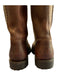 Frye Shoe Size 8.5 Brown Leather Side Zip Almond Toe Knee High Boots Brown / 8.5