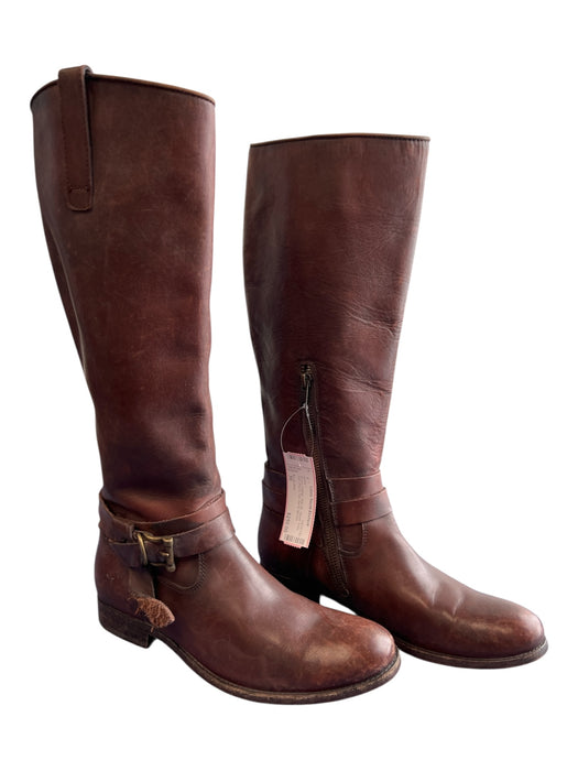 Really Wild Shoe Size 39 Brown Leather Side Zip Tassel Knee High Round Toe Boots Brown / 39