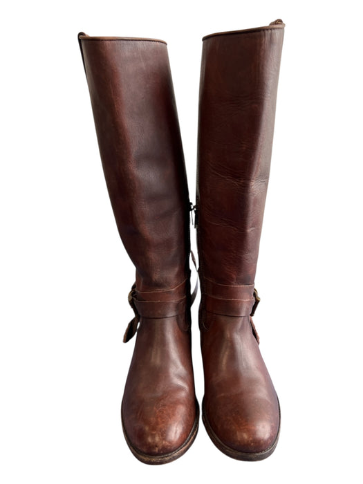Really Wild Shoe Size 39 Brown Leather Side Zip Tassel Knee High Round Toe Boots Brown / 39