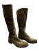 Frye Shoe Size 8 Green & Brown Suede & Leather Almond Toe Side Zip Boots Green & Brown / 8