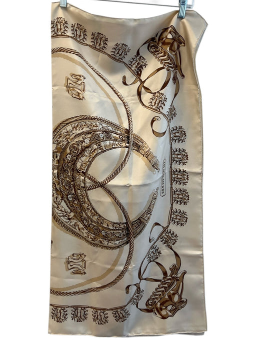 Rybal Cream & Brown No Fabric Tag Square scarf Cream & Brown / Large