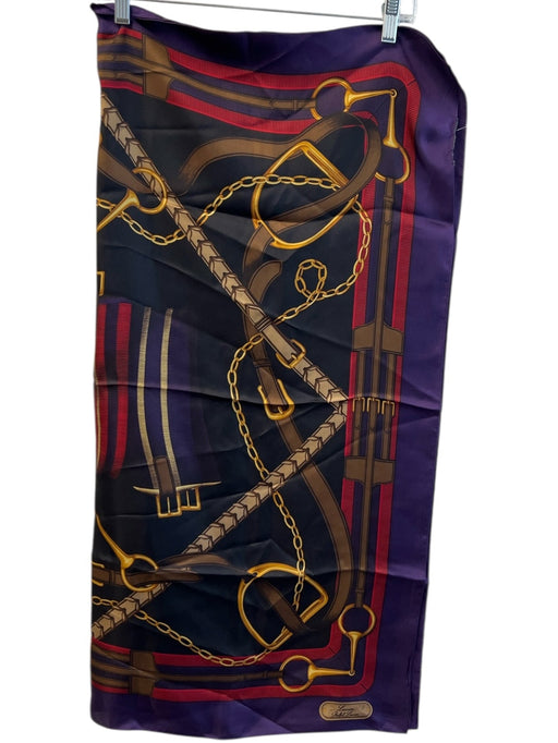 Lauren Ralph Lauren Black, Gold, & Multi Square Equestrian scarf Black, Gold, & Multi / Large