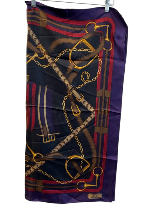 Lauren Ralph Lauren Black, Gold, & Multi Square Equestrian scarf Black, Gold, & Multi / Large