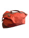JOSS Orange & Brown Nylon Gold hardware Shoulder Strap 2 Handles Top Zip Bag Orange & Brown / Large