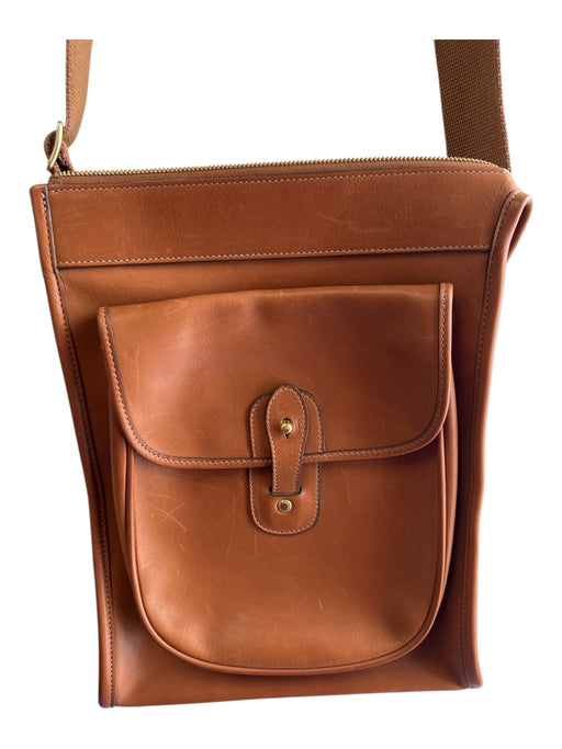 Ghurka Brown Leather Shoulder & Crossbody Top Zip Exterior Pockets Bag Brown / M/L