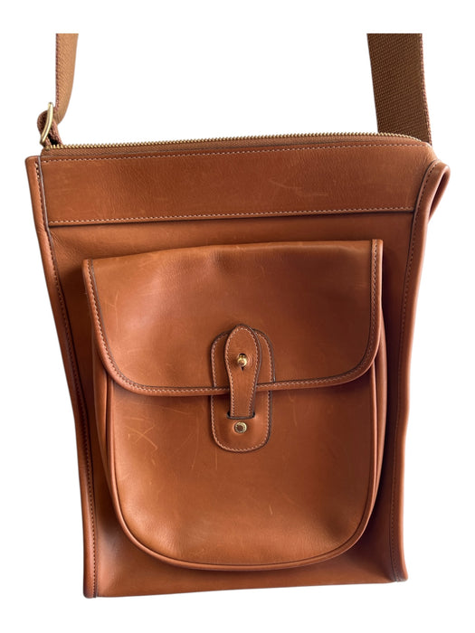 Ghurka Brown Leather Shoulder & Crossbody Top Zip Exterior Pockets Bag Brown / M/L