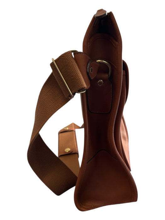 Ghurka Brown Leather Shoulder & Crossbody Top Zip Exterior Pockets Bag Brown / M/L