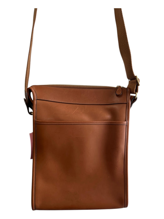 Ghurka Brown Leather Shoulder & Crossbody Top Zip Exterior Pockets Bag Brown / M/L