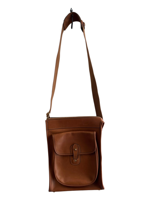 Ghurka Brown Leather Shoulder & Crossbody Top Zip Exterior Pockets Bag Brown / M/L