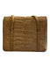 Lucille de Paris Light Tan Crocodile 2 Handles Flap Closure Interior Pouch Bag Light Tan / Small