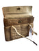 Lucille de Paris Light Tan Crocodile 2 Handles Flap Closure Interior Pouch Bag Light Tan / Small