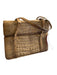 Lucille de Paris Light Tan Crocodile 2 Handles Flap Closure Interior Pouch Bag Light Tan / Small