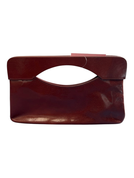 Hobo Brown Leather Clutch Magnetic Interior Zip Pocket Bag Brown / Small