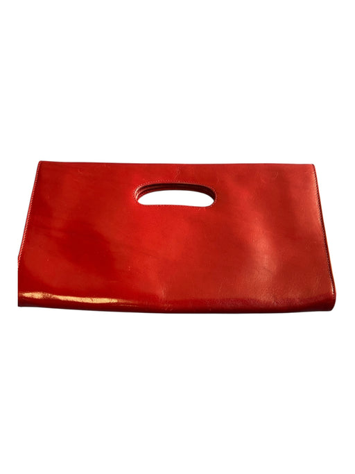 Hobo Red Leather Clutch Magnetic Interior Zip Pocket Bag Red / Small