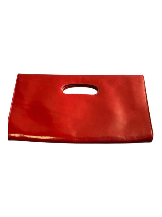 Hobo Red Leather Clutch Magnetic Interior Zip Pocket Bag Red / Small