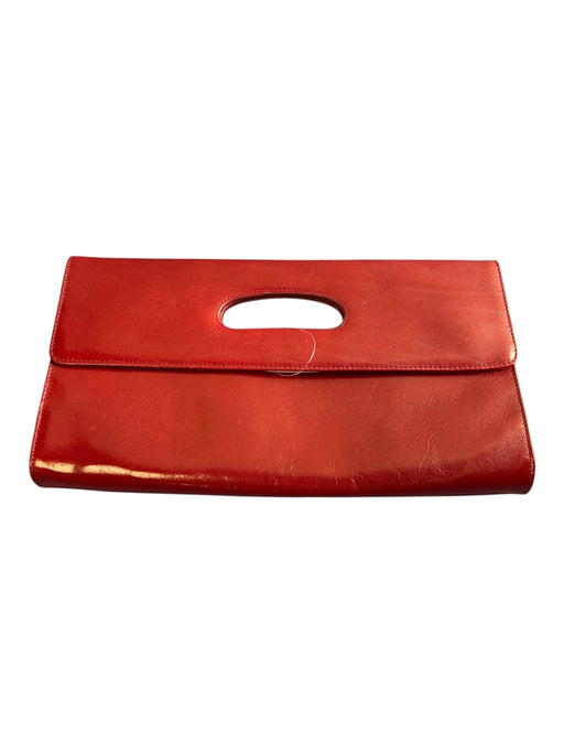 Hobo Red Leather Clutch Magnetic Interior Zip Pocket Bag Red / Small