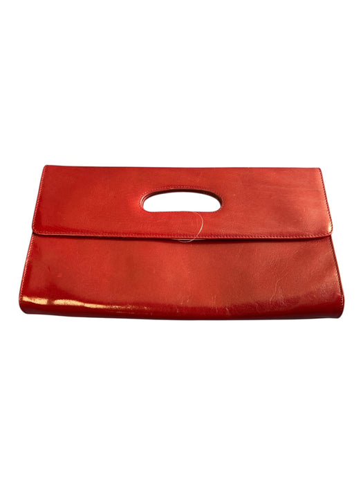 Hobo Red Leather Clutch Magnetic Interior Zip Pocket Bag Red / Small