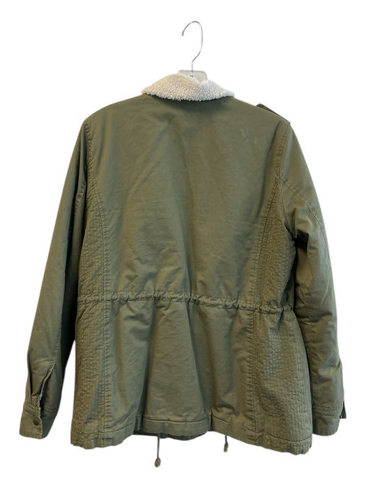 Velvet Size Medium Olive Green Cotton Fleece Lining Cargo Pockets Jacket Olive Green / Medium