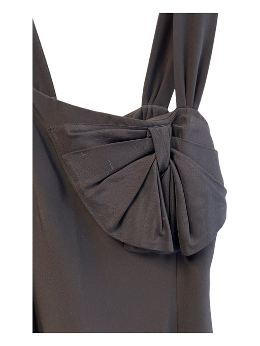 Armani Collection Size 8 Black Polyester Blend Back Zip Square Neck Dress Black / 8