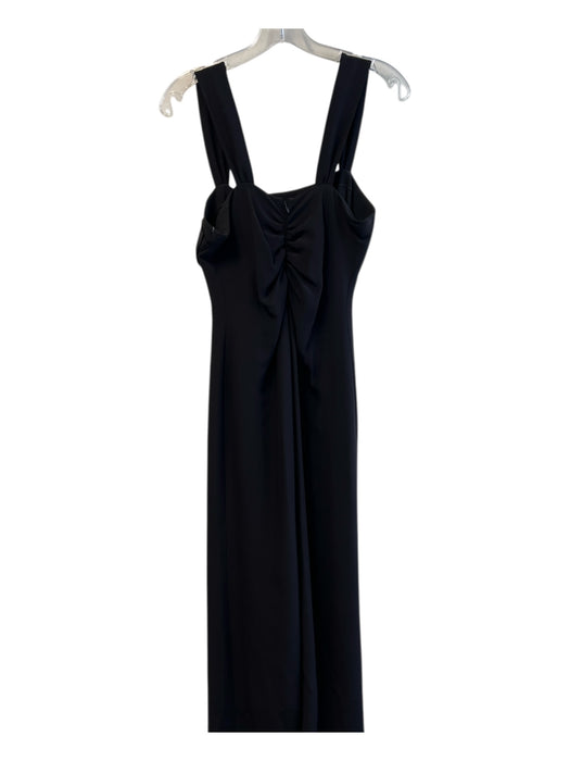 Armani Collection Size 8 Black Polyester Blend Back Zip Square Neck Dress Black / 8