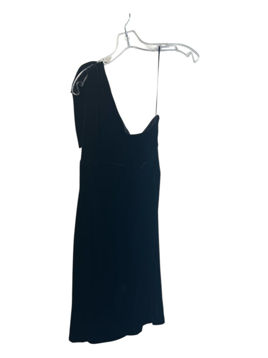 Trina Turk Size 6 Black No Fabric Tag Velvet Off Shoulder Side Zip Dress Black / 6