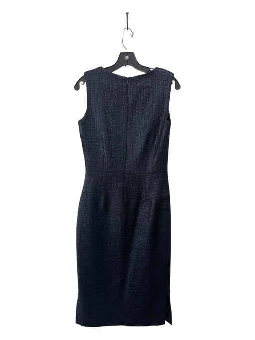 Lagi Nadeau Size 4 Navy Blue Acrylic & Wool Tweed Sleeveless Midi Sheath Dress Navy Blue / 4