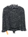 St John Size 6 Black & White Wool Blend Boucle Speckled Ruffle Trim Jacket Black & White / 6