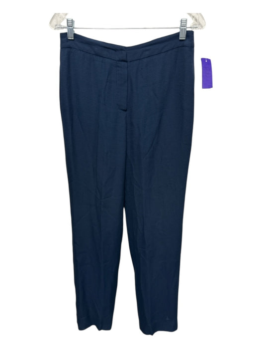 Armani Collezioni Size 4/6 Navy Blue Viscose Blend Waffle Mid Rise Pant Set Navy Blue / 4/6