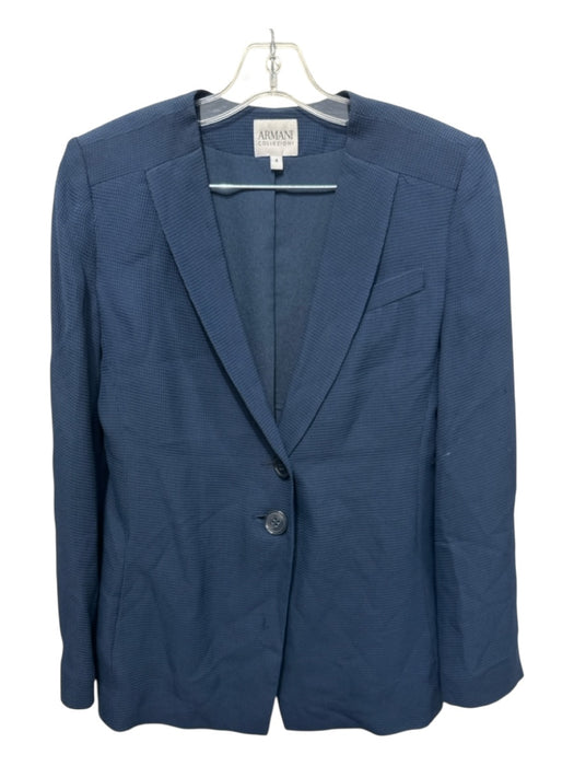 Armani Collezioni Size 4/6 Navy Blue Viscose Blend Waffle Mid Rise Pant Set Navy Blue / 4/6