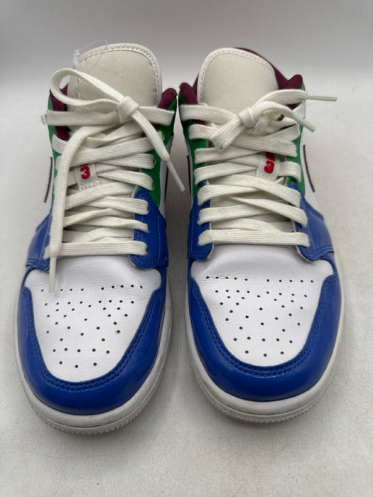 Nike Shoe Size 10.5 White, Blue, Red, Green Leather & Textile Mid Top Sneakers