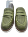 Rex Fifth Avenue Shoe Size 39 Olive Green Leather Laser Cut Penny Loafers Olive Green / 39