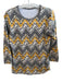 J Mclaughlin Size Small White, Gray & Gold Nylon Blend Round Neck Top White, Gray & Gold / Small
