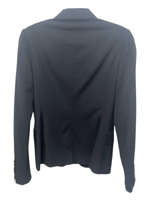 Gucci Size 38 Black Wool 3 Button Flap Pockets Shoulder Pads Blazer Jacket Black / 38