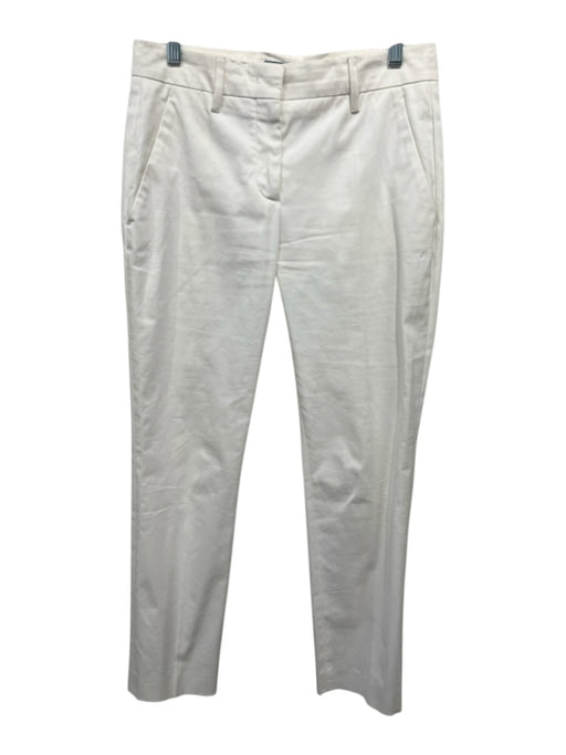 Prada Size 38 White Cotton Solid Mid Rise Trouser Pants White / 38